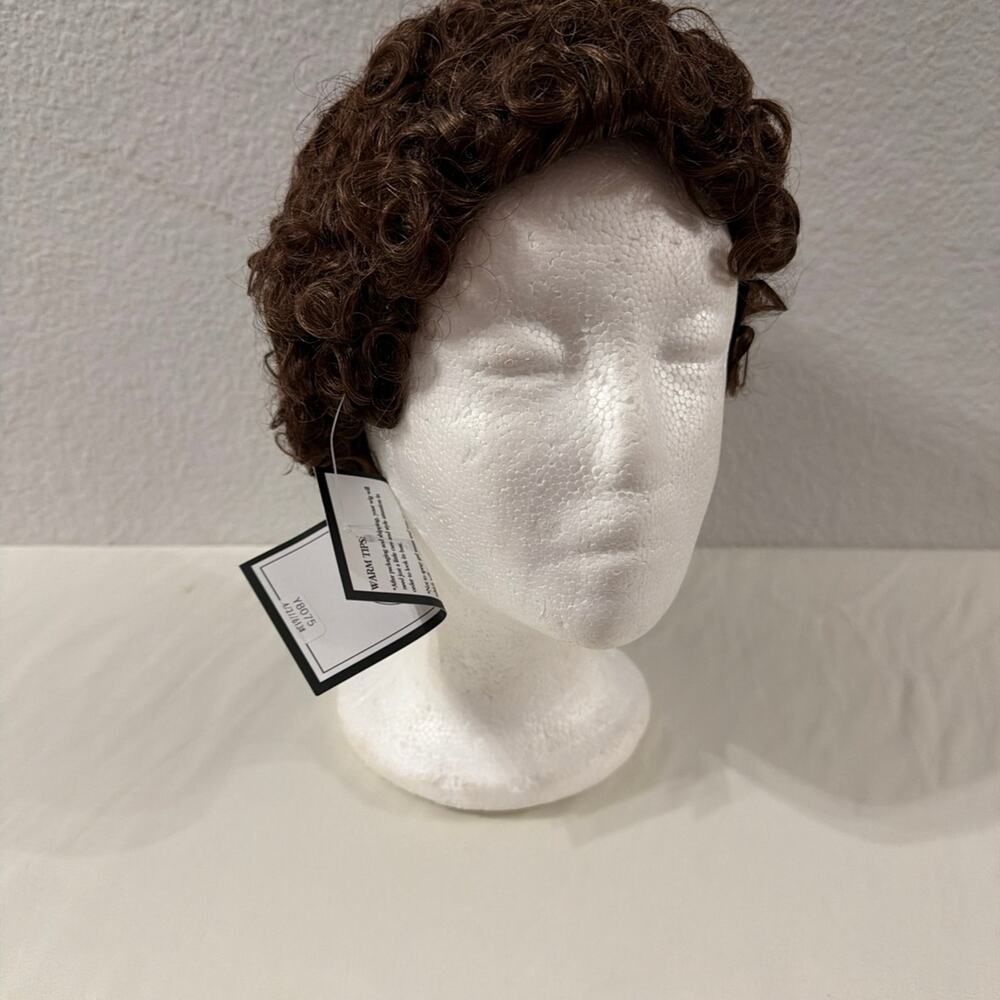 Brown Tight Synthetic Curly Wig for Men or Women